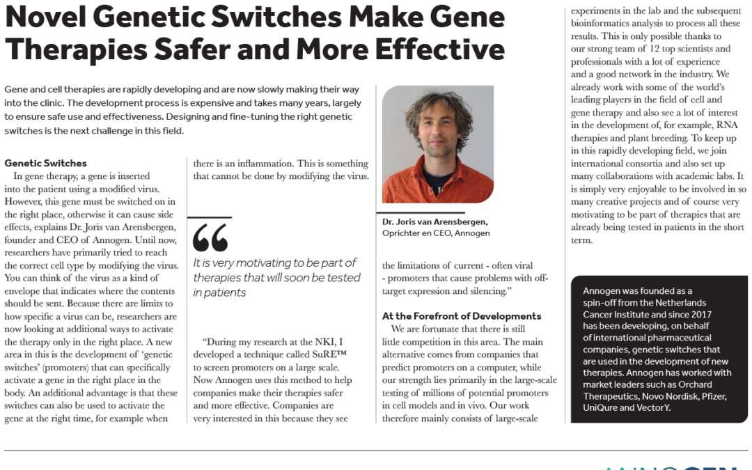 Novel Genetic Switches Make Gene Therapies Safer and More Effective -Financieel Dagblad Interview (Nov 2024)